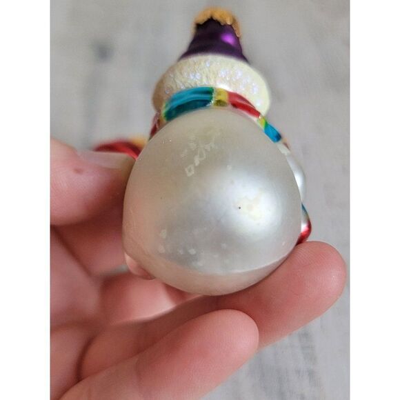 Unique Treasures blown glass snowman set ornament Xmas tree glitter - Picture 10 of 10